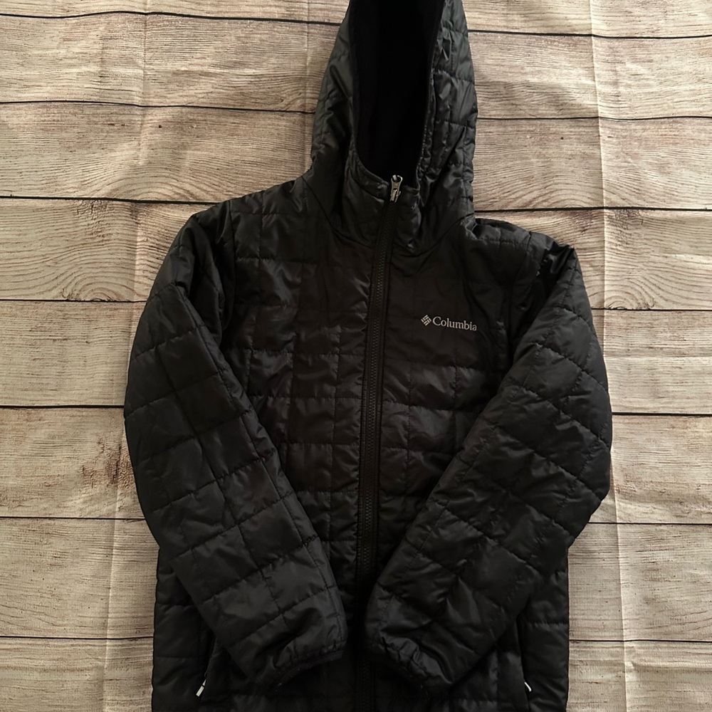 Columbia Black Quilted Jacket with Hood